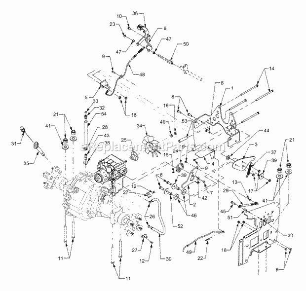 Transmission Mounting And Neutral Linkage Diagram and Parts List for GT3235 14A-692-710 Cub Cadet Lawn Tractor